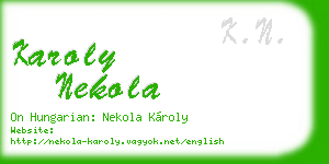 karoly nekola business card